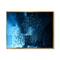 Designart - Fractal 3D Blue Paint Splash - Contemporary Framed Canvas Art Print